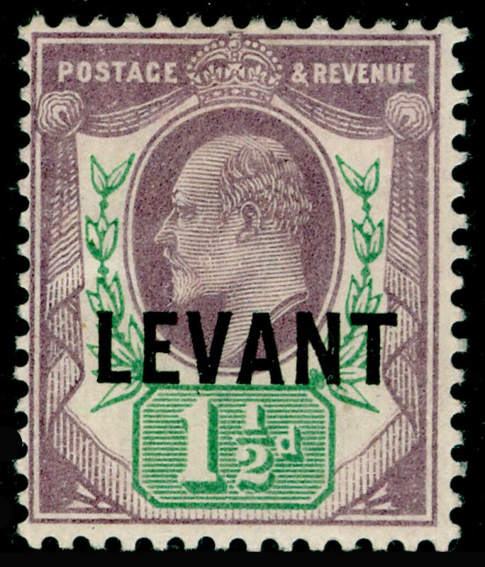 BRITISH LEVANT SG L3, 1½d dull purple & green, M MINT.