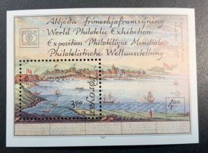 Faroes MNH #168 souvenir sheet 1987 Hafnia’ 87 SCV $3.50 