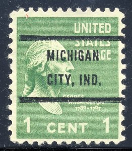 Michigan City IN, 804-72 Bureau Precancel, 1¢ Washington