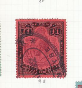 NYASALAND 1913 £1 VALUE USED. SG98