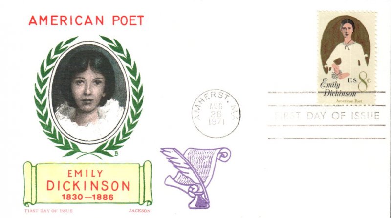 #1436 Emily Dickinson Overseas Mailer FDC