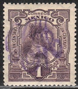 MEXICO 370, 1c LARGE MONOGRAM HANDSTAMP, MINT, NH. F-VF.