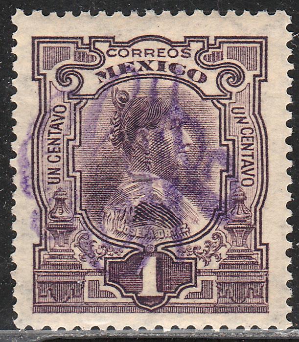 MEXICO 370, 1c LARGE MONOGRAM HANDSTAMP, MINT, NH. F-VF.