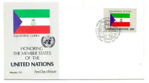 United Nations #353 Flag Series 1981, Equatorial Guinea, Artmaster, FDC