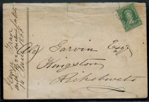 ?5 cent New Brunswick with $22 enclosed per m/s, 1866 per b/s cover Canada