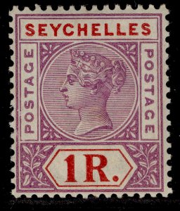 SEYCHELLES QV SG34, 1r bright mauve & deep red, M MINT. Cat £20.