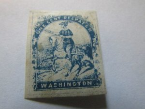 US Local Stamp,Sc.#112L1 Blue on White 1856, 1c Despatch with Washington in Box,
