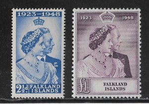 Falkland Islands  Sc #99-100 Silver Wedding set of 2 NH VF