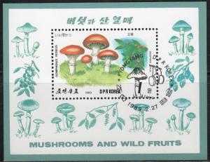 2821 - Cto - 1w Mushrooms (Souvenir Sheet) (1989) (cv $1.15)