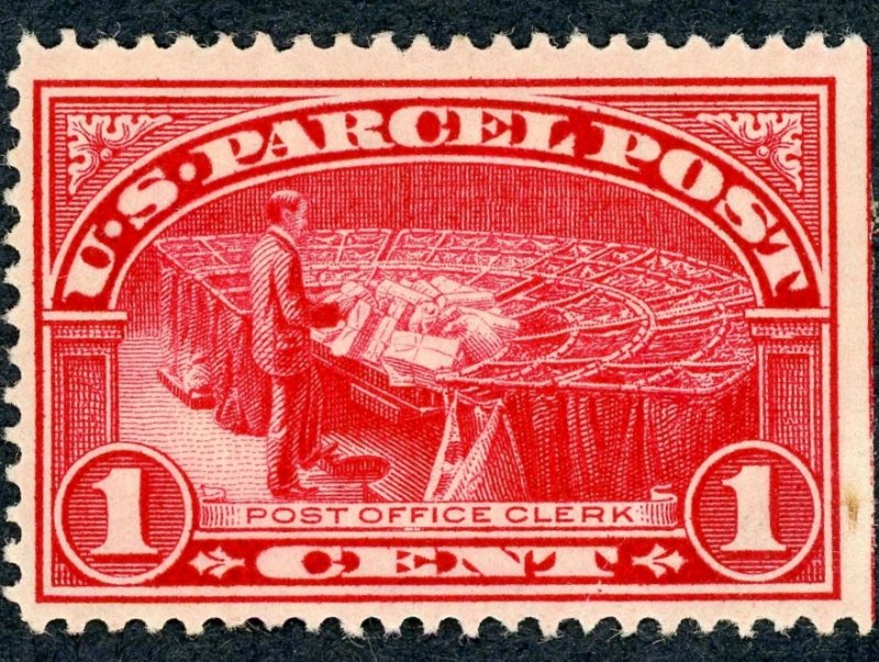 #Q1 – 1912-13 1c Parcel Post Stamp.  MLH OG.