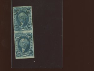 Scott R36a Inland Exchange Revenue Imperf Pair of 2 Stamps  (Stock R36-2)