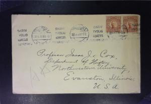 Sweden 1928 Cover to USA / W 15c Pair - Z1481