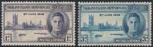 Falkland Islands Dependencies 1946 Victory Set of 2 SGG17-G18 MH