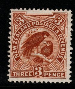 NEW ZEALAND SG378 1908 3d BROWN MTD MINT