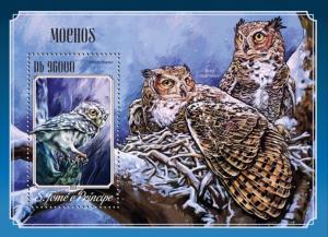 SAO TOME E PRINCIPE 2014 SHEET OWLS BIRDS st14617b