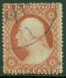 EDW1949SELL : USA 1857 Scott #25 Used. Light cancel. Few short perfs. Cat $180.