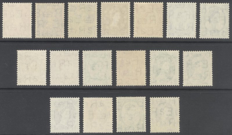 GB 1952 1/2d-1/6 QEII Wmk Tudor Crown Scott 292-308 SG 515-531 MNH Cat $107