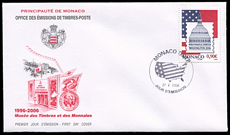 Monaco 2419, FDC, Washington 2006 Philatelic Exhibition