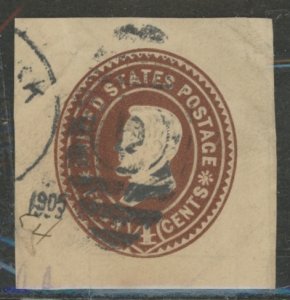 US U374 1899 4c President Abraham Lincoln cut square.