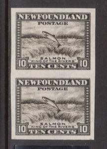 Newfoundland #193a XF/NH Imperforate Pair With Tiny Dot In Paper