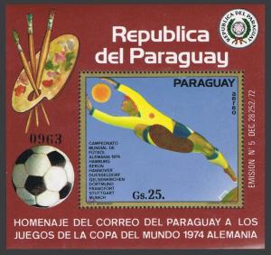 Paraguay C365-C368,MNH.Michel 2532-2534,Bl.215-216. World Soccer Cup Munich-1974