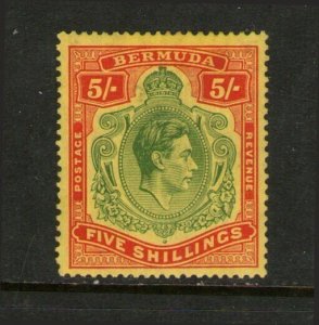 Bermuda 1938 KGVI 5sh Sc 125a perf.14 MH