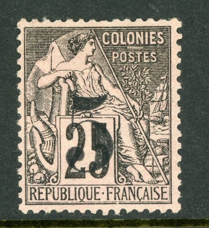 Cochin China 1886 French Colony 5¢/25¢ Black Scott #4 Mint E26