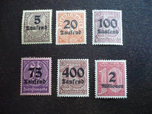 Stamps - Germany - Scott#O29-O31,O34,O35,O38 - Used Partial Set of 6 Stamps