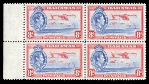 Bahamas #108 Cat$29+ (for hinged), 1938 8p carmine and ultramarine, block of ...