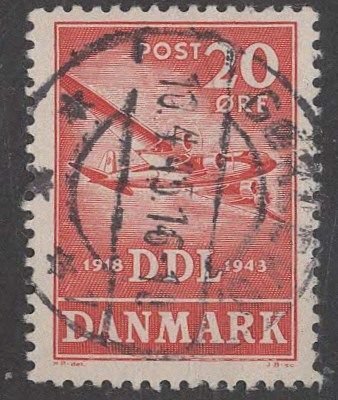 Denmark # 289 Airplane  20ö  1943   (1) VF Used