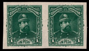 ✔️ EL SALVADOR 1893 - CARLOS EZETA IMPERF PAIR PROOF HBNC SC.85 MNGAI [030]