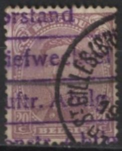 Belgium 114 (used, St Gilles postmark) 20c Albert I, red vio (1915)