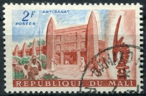 Mali Sc#18 Used, 2fr ultra, grn & org red, Agriculture and Art (1961)