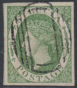 BC SAINT LUCIA 1860 QV Sc 3 IMPERF TOP VALUE FORGERY MUTE CANCEL (CV$225)