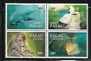 PALAU, 313, MNH, SS, BLOCK OF 4, ANIMALS