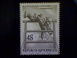 Austria, Scott #946, used (o), 1973, Soldier on Hurdles, 4s, gray brown