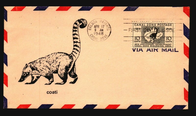 Canal Zone SC# 141 FDC / Single / Cacheted - L1595