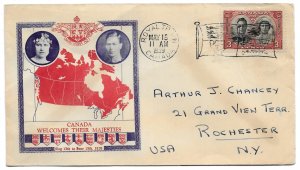 George VI & QEII Royal Visit to Canada 1939 Scott 248 First Day Royal Train cncl