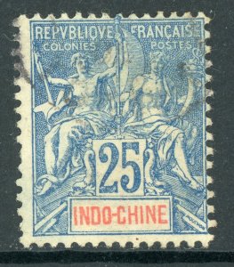 Indochina 1900 French Colony 10¢ Blue Peace & Commerce Scott #14 VFU K108 ⭐⭐⭐