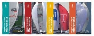 Micronesia 2007 - Sports Americas Cup Boats - Set of 4 Stamps - Scott #760 - MNH