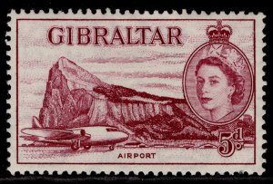 GIBRALTAR QEII SG152, 5d maroon, M MINT.