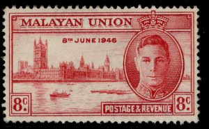 MALAYSIA - Malaya BMA GVI SG, UNISSUED 8c VICTORY, LH MINT. Cat £700.