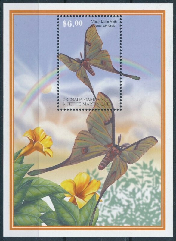 [108922] Carriacou & Petite Martinique 2001 Insects butterflies moths Sheet MNH