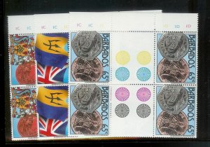 BARBADOS (26) All Diff Plate & Gutter Block Complete Sets All Mint Never Hinged