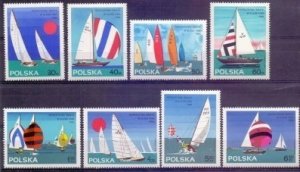 POLAND  1324-31 Finn Class Yachts World Championships   Set 8  Mint NH OG VF