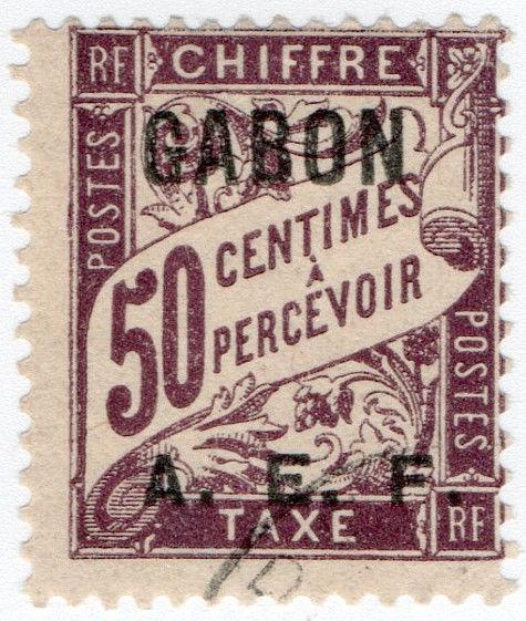 (I.B) France Colonial Postal : Gabon (AEF) Post Tax 50c