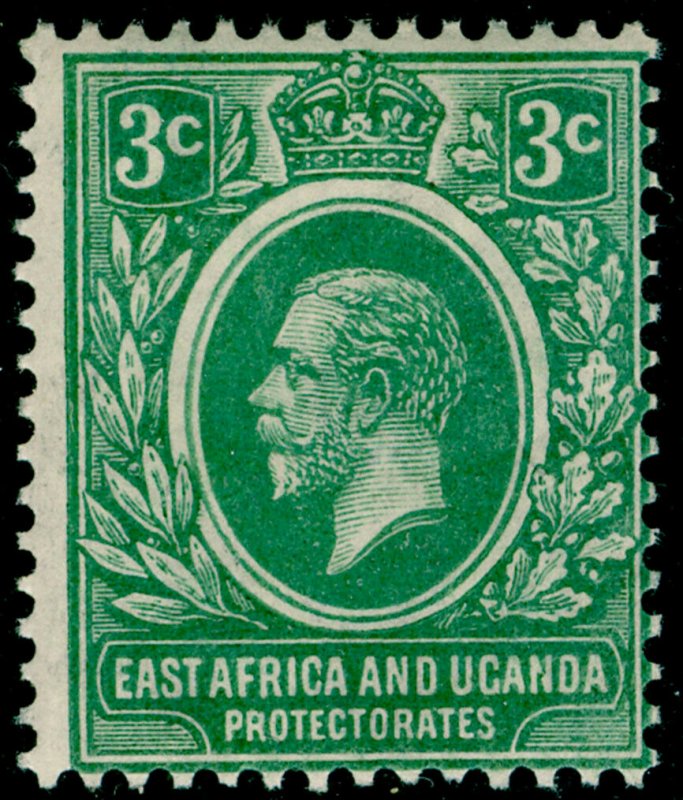 EAST AFRICA and UGANDA SG66, 3c green, M MINT. WMK SCRIPT