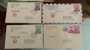 Korea 213-215 Lot of 4 1955 Rotary International 50th Anniversary Covers 934E