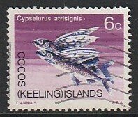 1969 Cocos Islands - Sc 13 - used VF - 1 single - FlyingFish