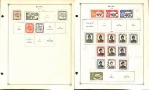 Brunei Stamp Collection on 12 Scott International Pages, 1946-1976